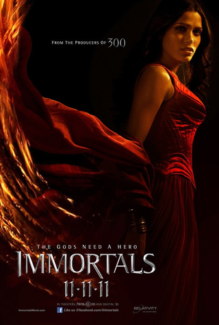 Illustration for article titled New Immortals character posters show off Mickey Rourke's violent bunny helmet